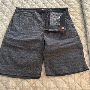 Psycho Bunny Patterned Flat Front Shorts